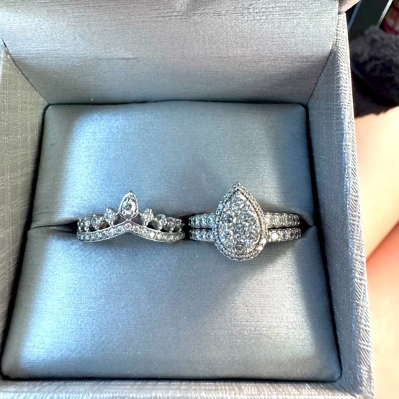 Engagement ring, wedding band & contour band - Picture 1 of 1